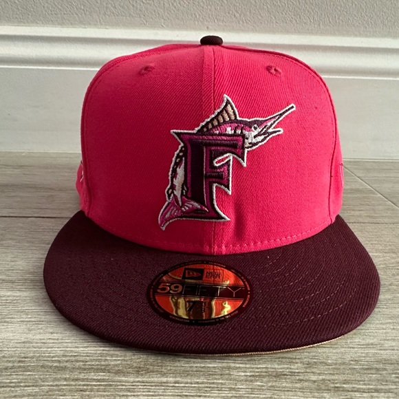 Florida Miami Marlins Lids Hat Drop New Era 59FIFTY MLB Shortcake Size 7 3/8 NEW - Picture 1 of 10